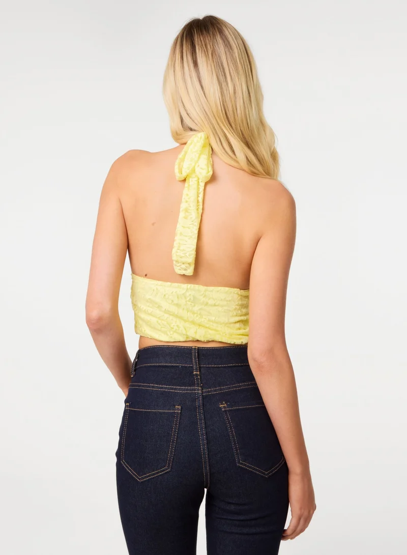 بينك فانيلا Lace Halter Neck Top
